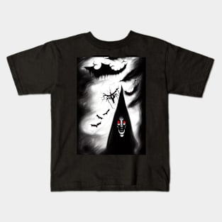 SCARY RED EYED SPOOKY HALLOWEEN VAMPIRE Kids T-Shirt